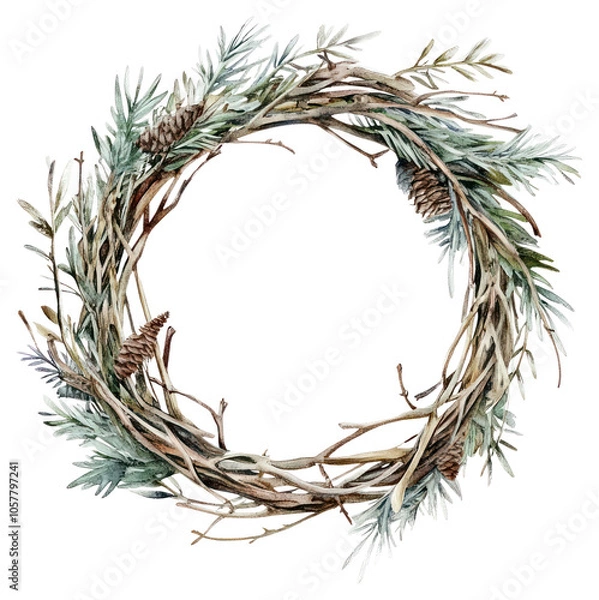Fototapeta PNG Dry branchs Wreath wreath illustration branches.