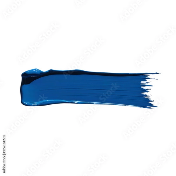 Obraz A rough textured stroke of blue paint on a transparent background.