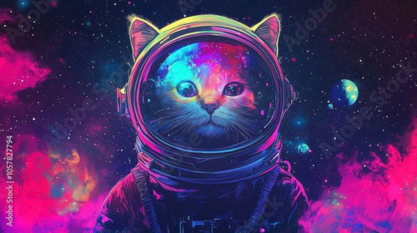 Obraz Cosmic Cat in an Astronaut Suit