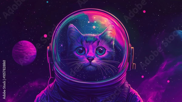 Obraz Cosmic Cat in an Astronaut Suit