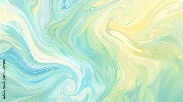 Fototapeta An abstract pastel background with swirls of baby blue, peach, and lavender