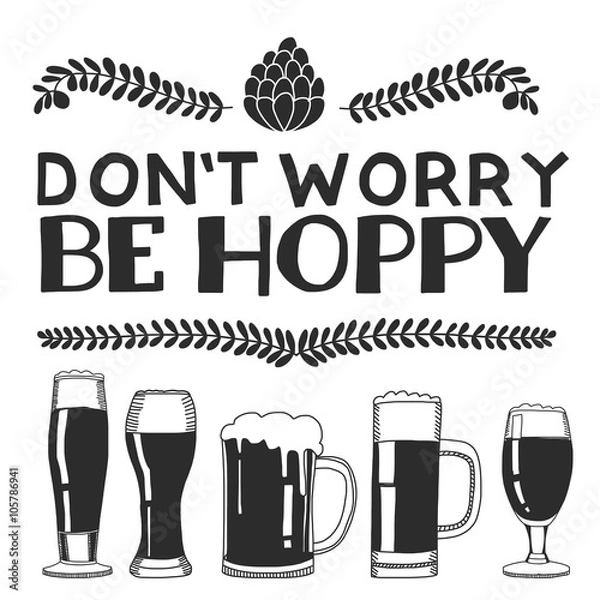 Obraz Hand drawn image with quote about beer