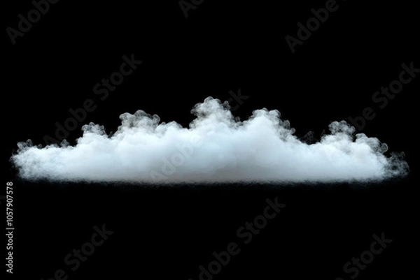 Obraz a beautiful white cloud isolated on a dramatic black background