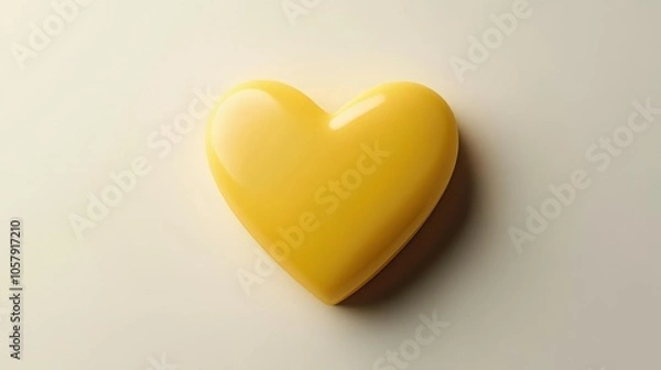 Obraz Heart-shaped Yellow Confectionery on Light Background