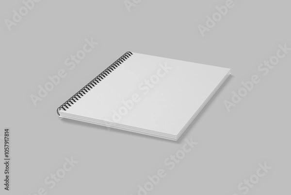 Fototapeta Spiral notebook blank texture with mockup 3d rendering