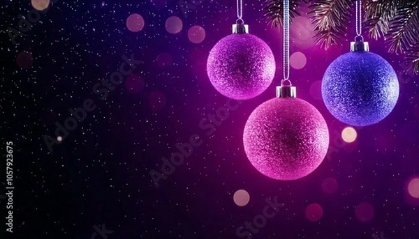 Fototapeta Christmas Ornaments Synthwave - generative ai, üretken yapay zeka, 