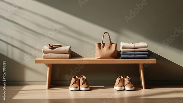 Fototapeta Clothes and Shoes Organized 