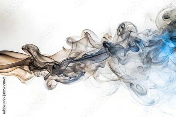 Fototapeta minimalist composition, smoke whisps, white background, elegance