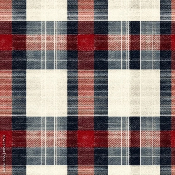 Fototapeta Red, Blue, White Plaid Fabric Texture Background Texture pattern ,seamless pattern ,textile design