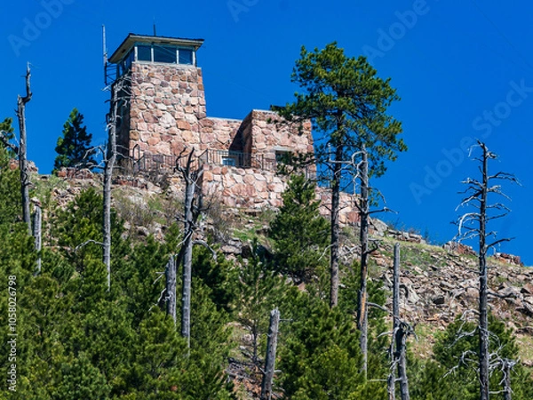 Obraz Lookout Tower on Mount Coolidge in Custer State Park in the Black Hills