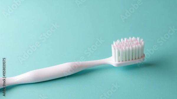 Fototapeta toothbrush in light blue background
