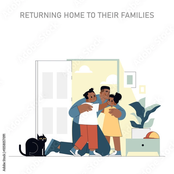 Fototapeta one day of builder. Flat Vector Illustration