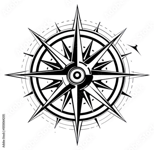Obraz PNG Compass logo monochrome weaponry.