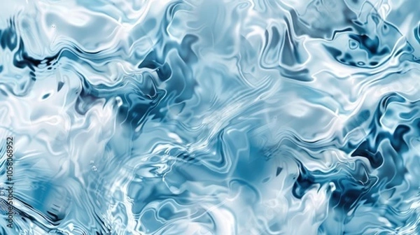Fototapeta Abstract background photo of white and blue wavy water pattern, pure and natural swirl design.
