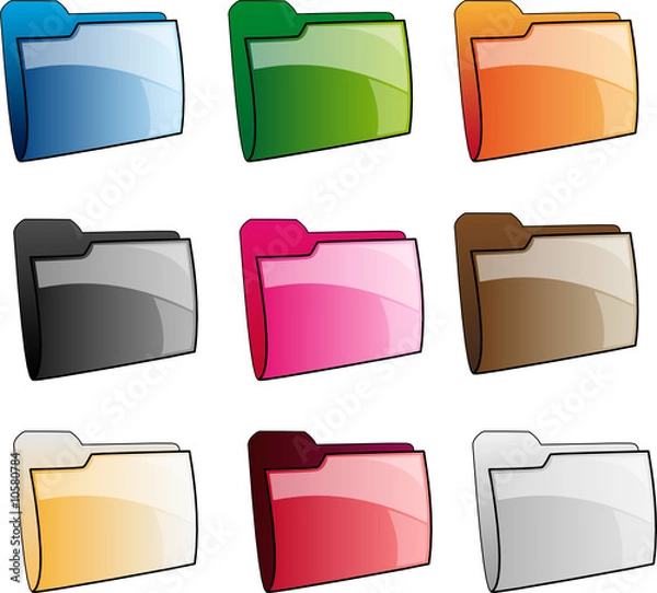 Obraz Folder Glossy Icons