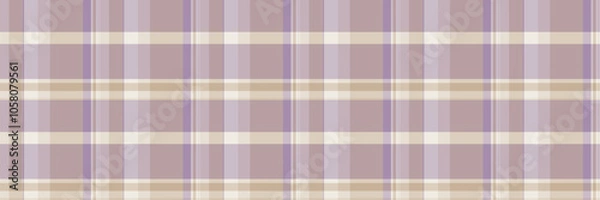 Obraz Checking texture pattern background, online fabric plaid textile. Coloured check tartan seamless vector in pastel and light colors.