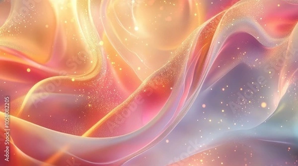Obraz A graceful, flowing background with pastel hues and light sparkles, inspired by the magic of fairy tales