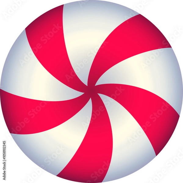 Fototapeta Red and White Swirl Candy (Illustration Gradient Style)