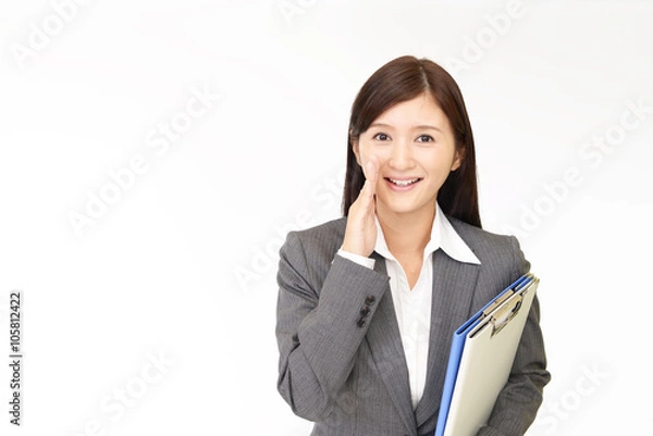 Fototapeta 声援を送るビジネスウーマン