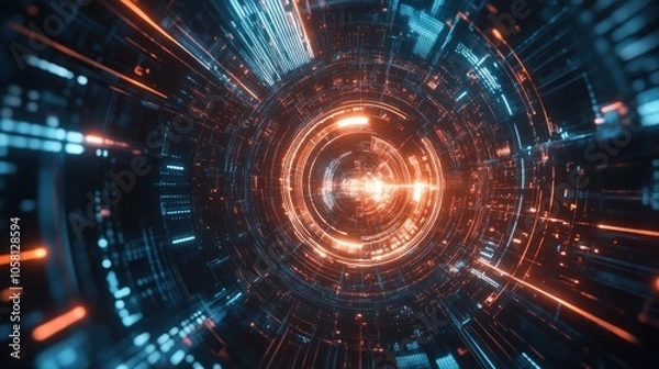 Fototapeta Illumination element wallpaper futuristic design, reflecting the atmosphere of modern technology