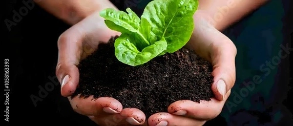 Fototapeta Farmers using natural compost to enrich soil and improve fertility on an eco friendly organic farm promoting sustainable agricultural practices