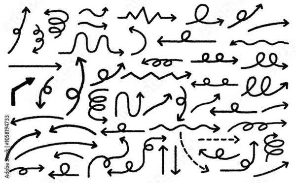 Fototapeta 手書き風だから温かみがある！矢印素材