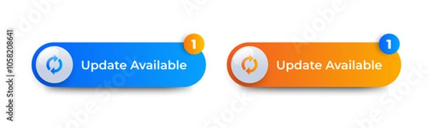 Fototapeta update available notification icon with button. vector