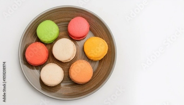 Fototapeta お皿に乗ったマカロン