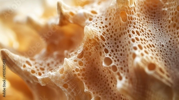 Obraz Close-up of a seashell's textured surface