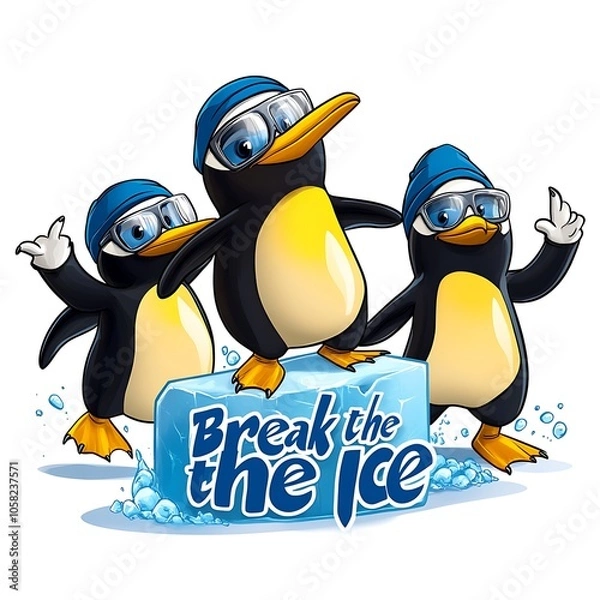Obraz Fun Penguins for Ice Breaking Activities