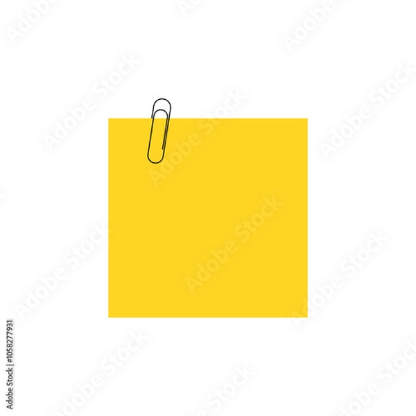Fototapeta yellow note paper with clip
