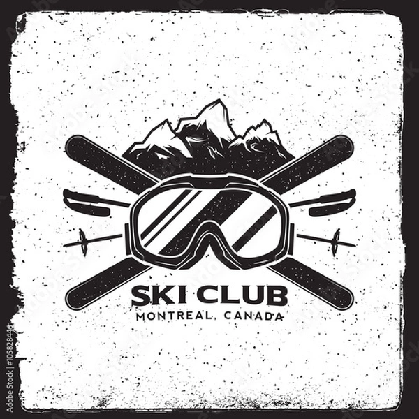 Fototapeta skiing emblem. logotype template