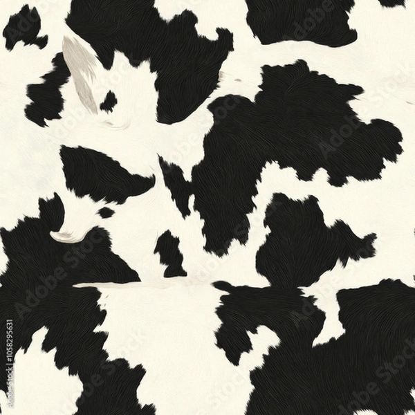 Obraz Classic Black and White Cow Print Pattern, Seamless Pattern
