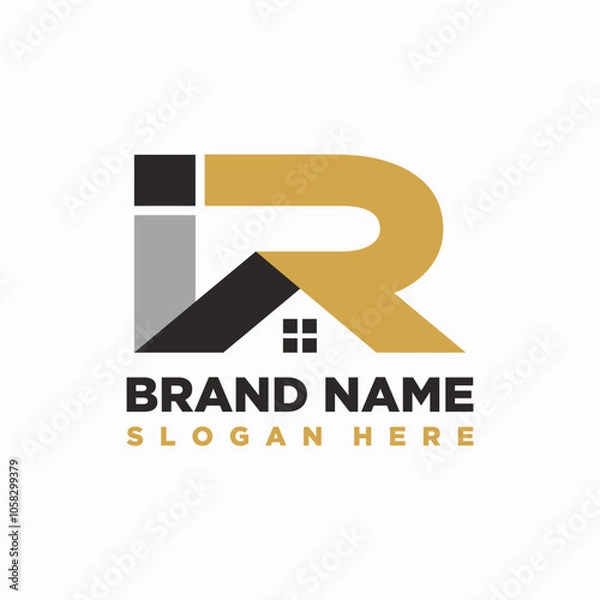 Obraz letter IR Home logo design element vector template