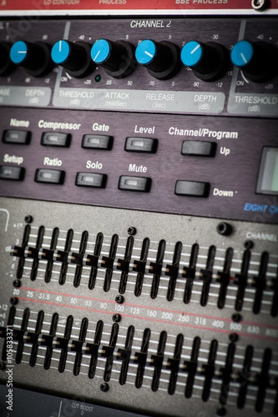 Obraz Buttons in sound studio
