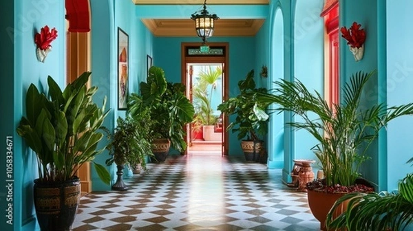 Fototapeta Tropical Corridor Interior Design