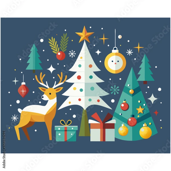 Obraz Christmas greeting banner Background elements