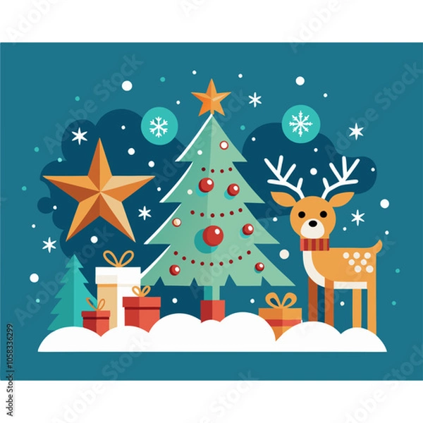 Obraz Christmas greeting banner Background elements