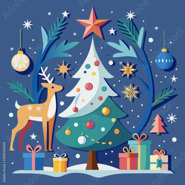 Obraz Christmas greeting banner Background elements