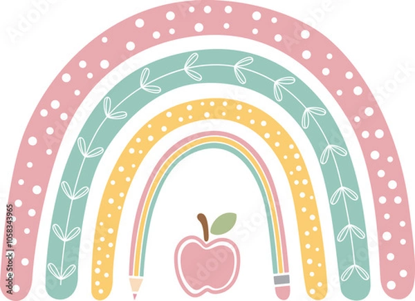 Fototapeta School Rainbow on white background.