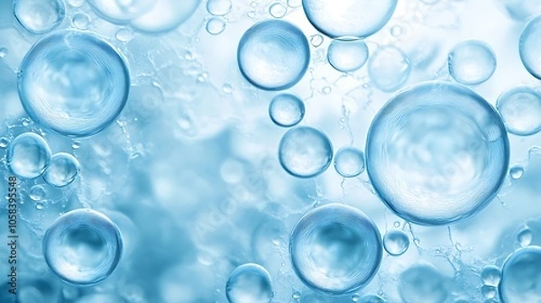 Fototapeta Abstract Blue Water Droplets Background for Website or Design Clean Blank Canvas with Empty Space for Designs