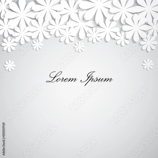 Obraz Paper texture white wedding floral background