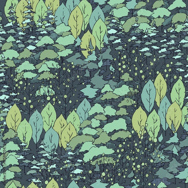 Obraz 手描きの木のパターン素材