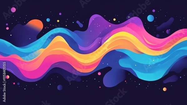 Fototapeta Colorful abstract swirl design on a dark background, perfect for graphic and digital projects.