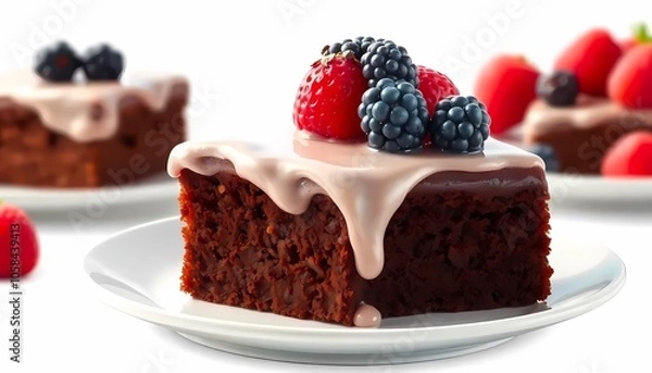 Fototapeta Chocolate Cake Slice