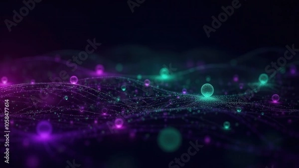 Obraz Abstract Graphic of Computing Waves and Particles