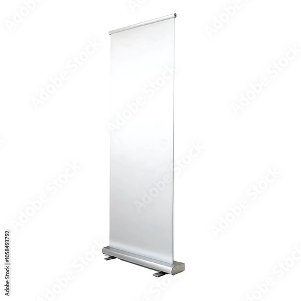 Fototapeta Blank Roll-Up Banner Stand for Advertising isolated on transparent background