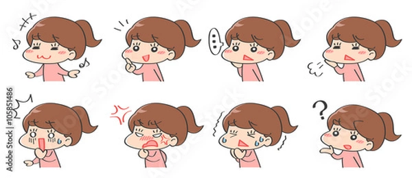 Obraz 女性　ポーズ　表情