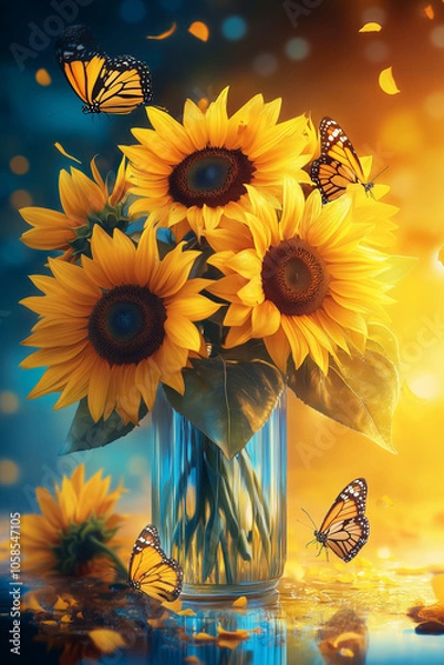 Fototapeta rustic charm of autumn. vibrant flowers creates a cozy and inviting atmosphere.