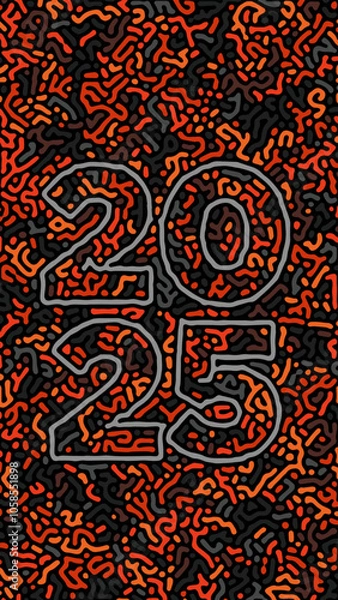 Fototapeta 2025 New Year Wallpaper Typography in Abstract Background for Calendar Front Page Design Resources